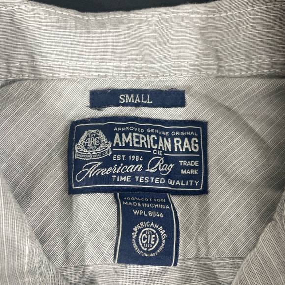 Américan Rag Cie Women Gray Striped Long Sleeve Button Up Shirt Size S - Picture 5 of 11